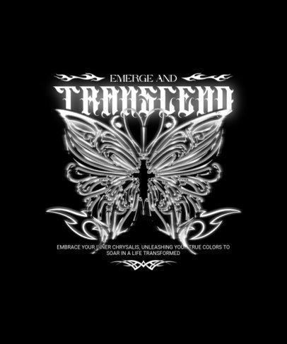 Y2K-Aesthetic T-Shirt Design Template Featuring a Butterfly Graphic