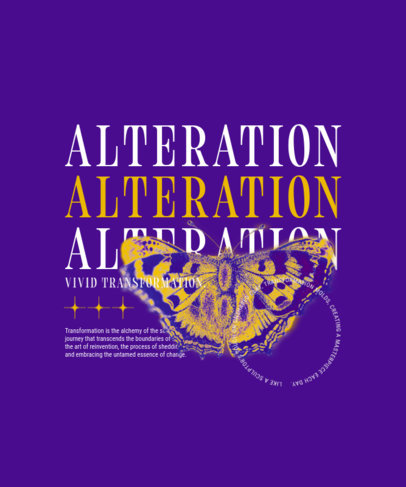 Y2K-Aesthetic T-Shirt Design Creator with a Colorful Butterfly Illustration