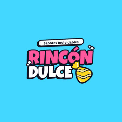 Candy Store Logo Template with a Colorful Sweet Graphic