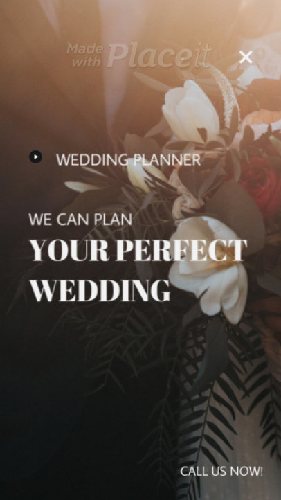 Instagram Story Video Template Featuring a Wedding Planner Service Ad