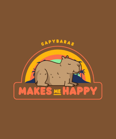Quote T-Shirt Design Creator Featuring a Cute Capybara Illustration