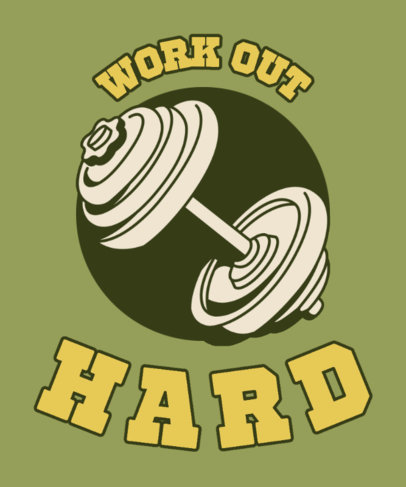 T-Shirt Design Generator Featuring an Illustrated Dumbbell 