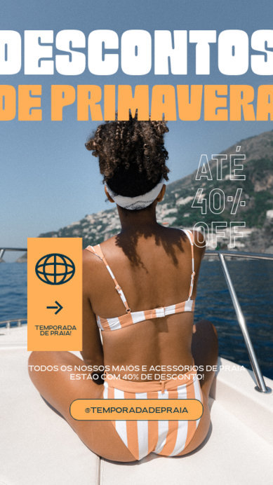Instagram Story Generator with a Spring Sale Ad for Swimsuits