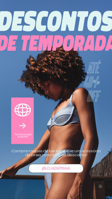 Instagram Story Template for a Swimwear Shop Summer Sale 