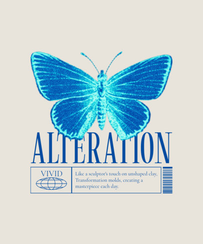 T-Shirt Design Creator with a Quote and a Butterfly Illustration
