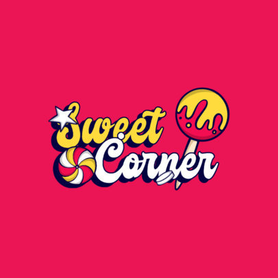 Logo Template for a Candy Store Featuring a Colorful Layout