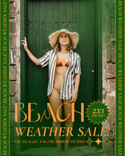 Instagram Post Template with a 2x1 Offer in Swimwear