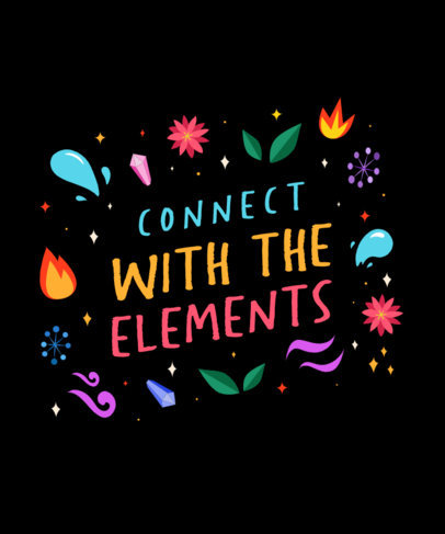 T-Shirt Design Generator Featuring Colorful Graphics Inspired by Elemental