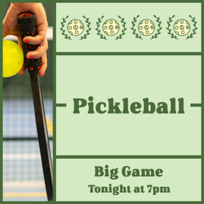 Big Game Instagram Post Creator to Promote a Pickleball Event 5742b