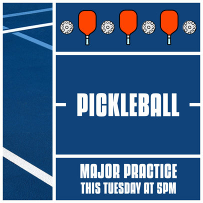 Event-Themed Instagram Post Template for a Pickleball Practice 5742c