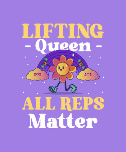 T-Shirt Design Maker with a Fitness-Themed Quote and a Flower Illustration