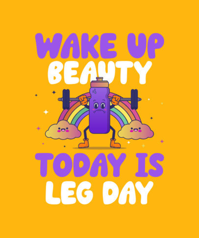 T-Shirt Design Creator for Gym Rats Featuring a Quote and an Illustrated Rainbow