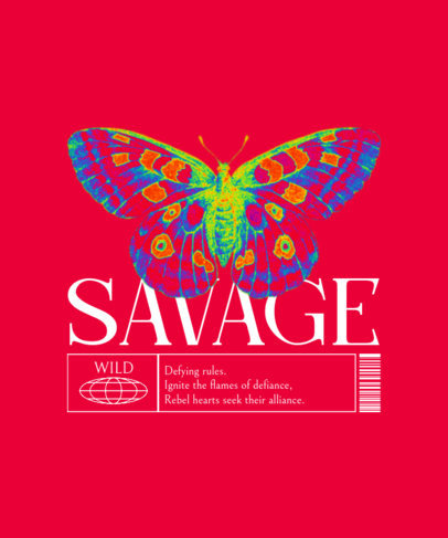 Streetwear-Style T-Shirt Design Generator with a Butterfly Graphic