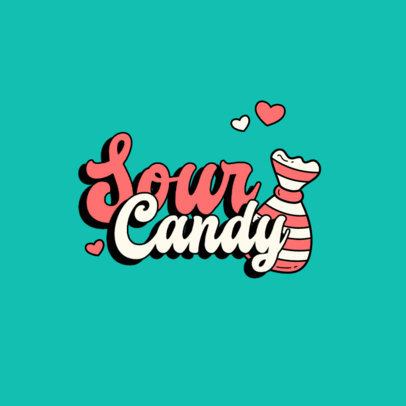 Candy Shop Logo Template Featuring a Sweet Illustration