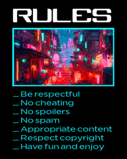 Twitch Info Panel Maker for Gaming Rules and a Theme Inspired by Fortnite