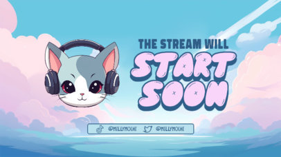 Kitty-Themed Twitch Screen Generator With a Starting-Soon Message