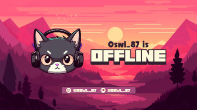 Twitch Offline Banner Creator Featuring an Angry Cat Graphic