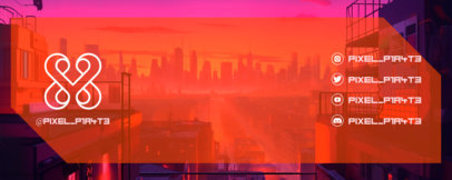 Twitch Banner Template Inspired by Cyberpunk 2077 for Video Game Streamers