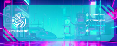 Twitch Banner Maker with an Illustrated Futuristic World Inspired by Cyberpunk 2077