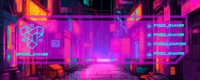 Twitch Banner Creator with an AI-Illustrated Background Inspired by Cyberpunk 2077