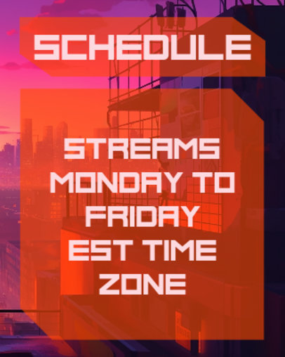 Cyberpunk-Inspired Twitch Info Panel Maker for a Streamer's Schedule 