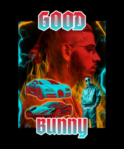 Bad Bunny-Inspired T-Shirt Design Generator for Bootleg Merch