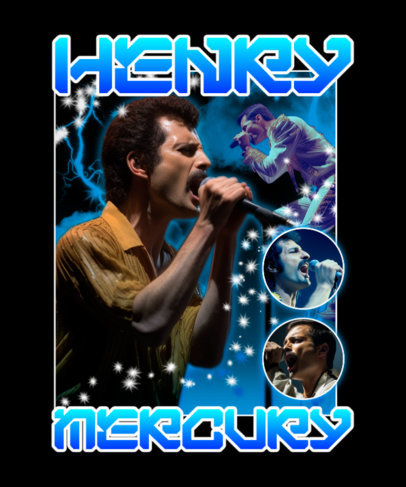 Parody T-Shirt Design Creator for Merch Featuring Graphics Inspired by Freddie Mercury 5955b