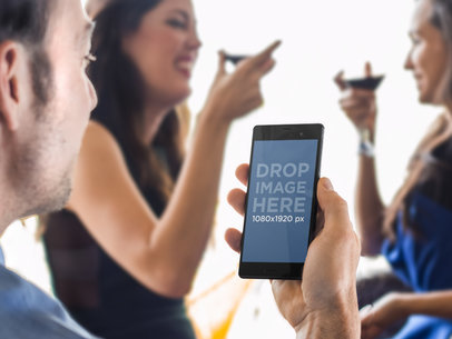 Sony Xperia Z3 Mockup Featuring People in Party Setting