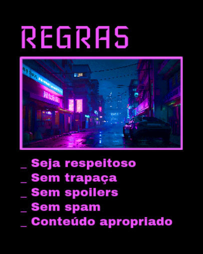 Futuristic Twitch Info Panel Creator Inspired by Fortnite Featuring Chat Rules