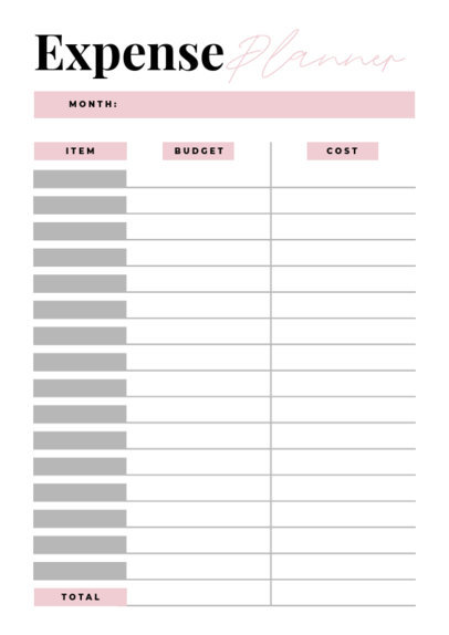 Expense Planner Design Maker for a Monthly Budget 6440 el1