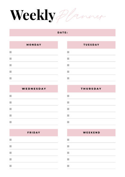 Weekly Planner Design Maker Featuring a Minimalist Layout 6437 el1