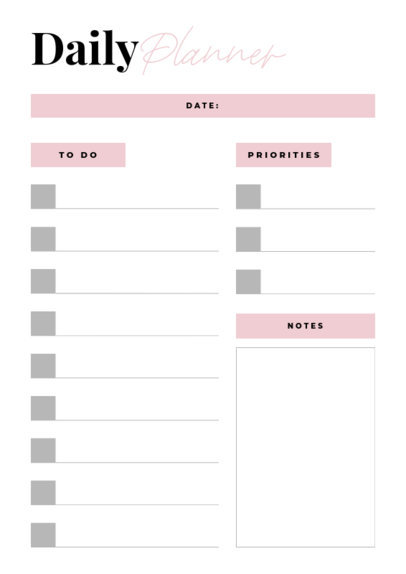 Daily Planner Design Maker Featuring a To-Do List and a Minimalist Style 6436 el1