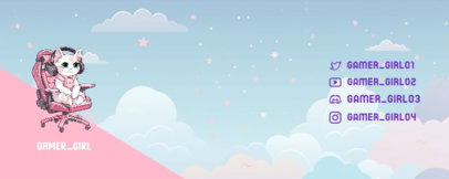 Kawaii Twitch Profile Banner Generator With an Adorable Gamer Cat