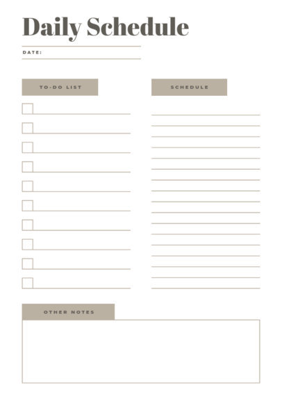 Daily Planner Design Template with a To-Do List and a Notes Box  6441 el1