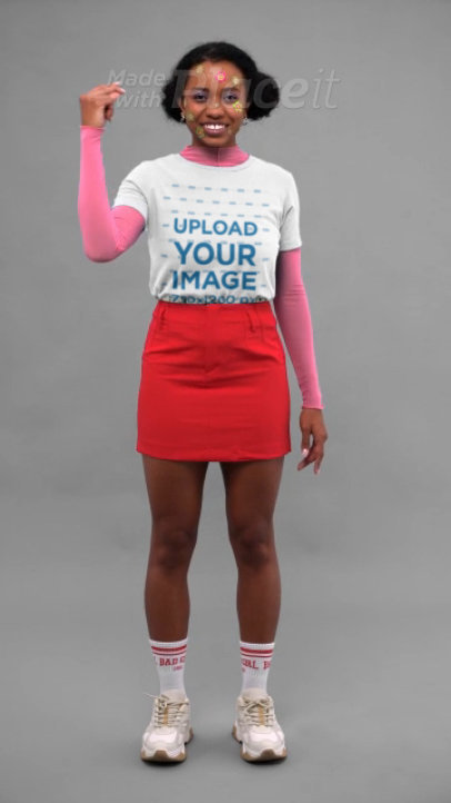 Crop Top and Hoodie Video Featuring a Smiling Woman With Skin Stickers on Her Face