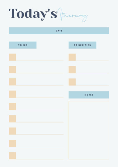 Planner Design Maker Featuring a To-Do List for Daily Activities 6436d-el1