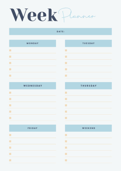 Planner Design Maker for Weekly Activities With a Colorful Layout 6437d-el1
