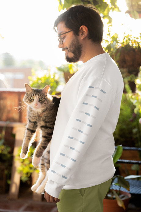 Gildan Sweatshirt Mockup of a Man Holding His Cat