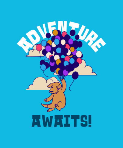 Illustrated T-Shirt Design Template Featuring a Disney-Inspired Theme