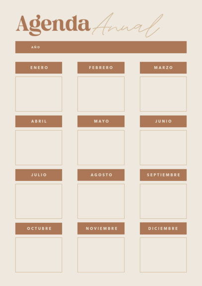 Minimalist Planner Design Generator for a Yearly Agenda 6438a-el1