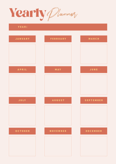 Planner Design Generator Featuring a Minimalist Style for Annual Activities 6438e-el1