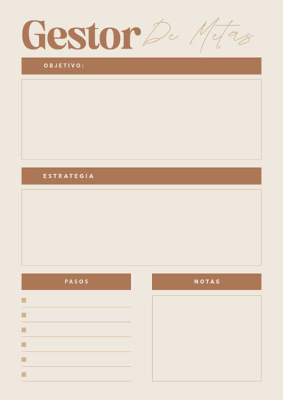 Minimalist Planner Design Generator for Personal Goals 6439a-el1