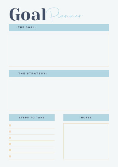 Planner Design Maker Featuring a Minimalist Layout for Goals 6439d-el1