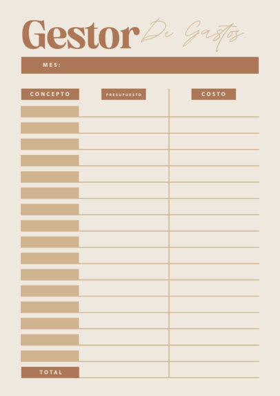 Minimalist Planner Design Generator for a Monthly Budget 6440a-el1