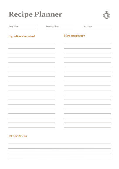 Recipe Planner Design Maker Featuring an Onion Icon 6450 el1