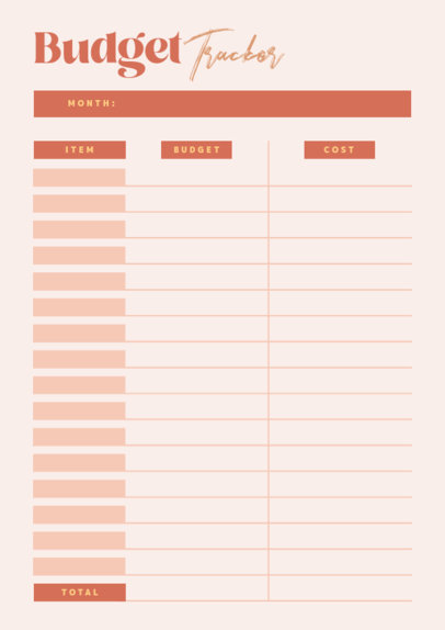 Planner Design Generator for a Monthy Budget Tracker 6440e-el1