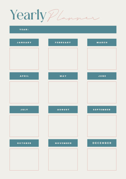 Colorful Planner Design Template for Yearly Activities 6438c-el1