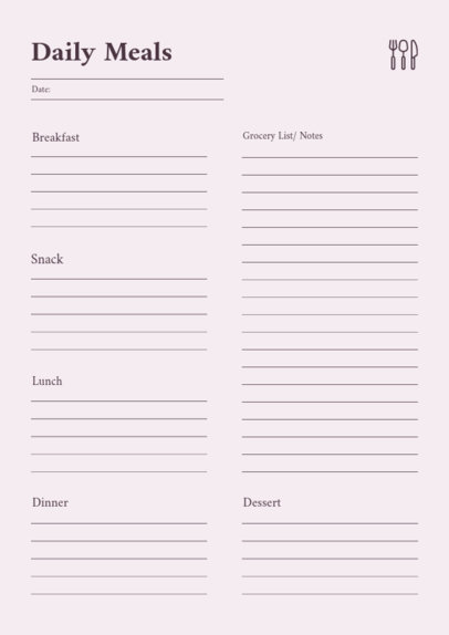 Planner Design Generator for a Meals Schedule 6446e-el1