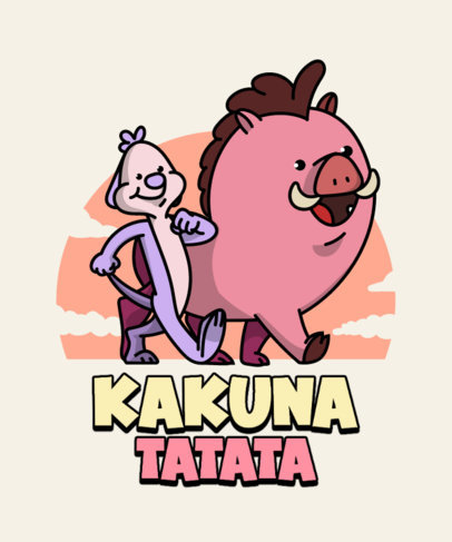 T-Shirt Design Maker Featuring Cartoonish Characters Inspired by a Disney Movie