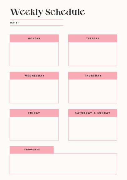 Planner Design Maker with Note Boxes for a Weekly Schedule 6442a-el1